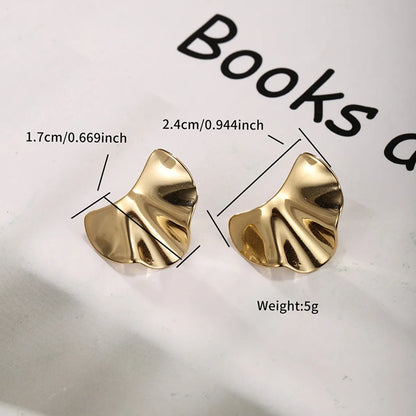 1 Pair Hip-hop Xuping Plant Solid Color Plating Stainless Steel 14k Gold Plated Ear Studs