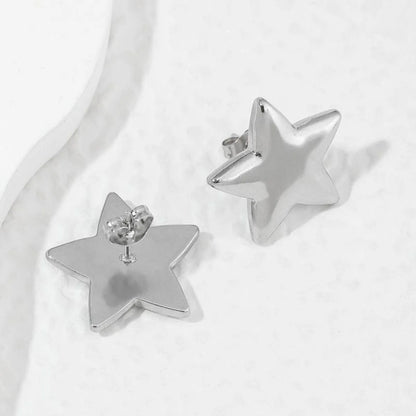 1 Pair Ig Style Artistic Star Plating Stainless Steel 18k Gold Plated Ear Studs