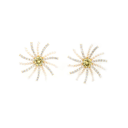 1 Pair IG Style Basic Classic Style Tassel Fireworks Plating Inlay Copper Zircon 14K Gold Plated Ear Studs