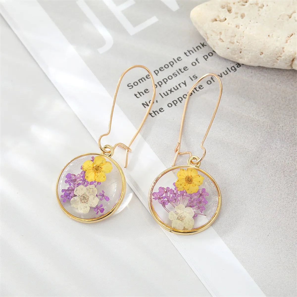 1 Pair IG Style Bohemian Modern Style Flower Zinc Alloy Drop Earrings