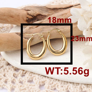 1 Pair Ig Style C Shape Plating Stainless Steel Hoop Earrings