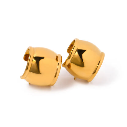 1 Pair IG Style C Shape Polishing Stainless Steel Titanium Steel 18K Gold Plated Ear Studs