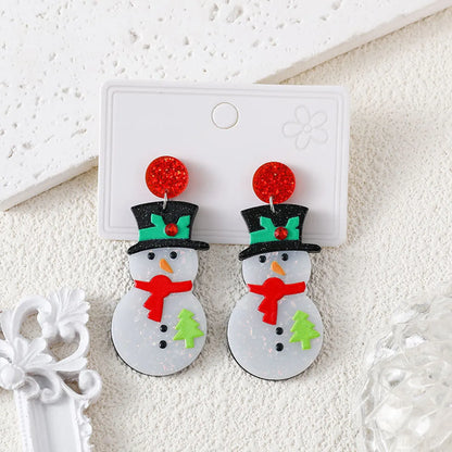 1 Pair IG Style Cartoon Character Santa Claus Water Droplets Acetic Acid Sheets Drop Earrings