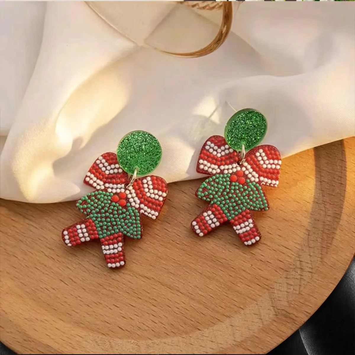 1 Pair IG Style Cartoon Character Santa Claus Water Droplets Acetic Acid Sheets Drop Earrings