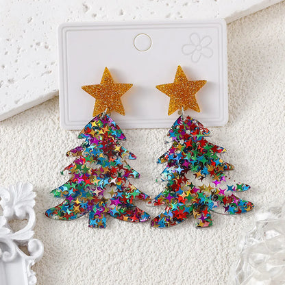 1 Pair IG Style Cartoon Character Santa Claus Water Droplets Acetic Acid Sheets Drop Earrings