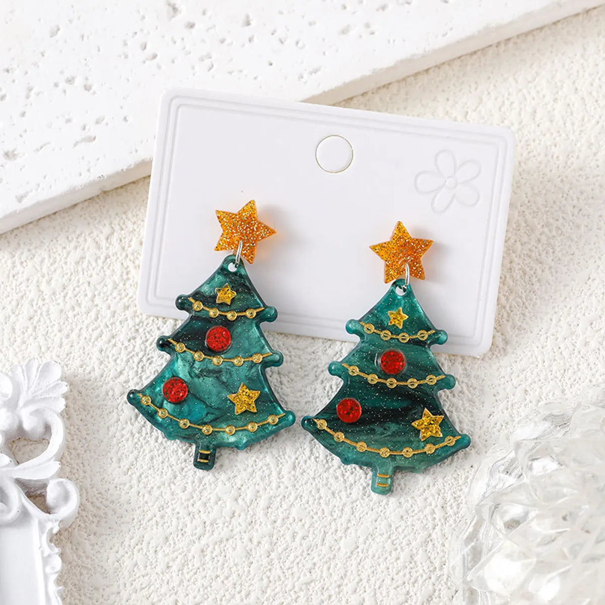 1 Pair IG Style Cartoon Character Santa Claus Water Droplets Acetic Acid Sheets Drop Earrings