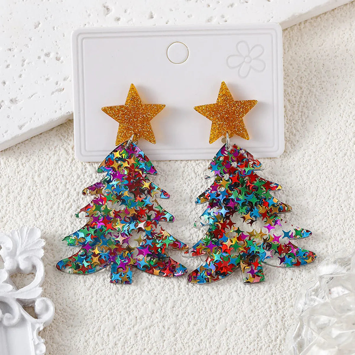 1 Pair IG Style Cartoon Character Santa Claus Water Droplets Acetic Acid Sheets Drop Earrings