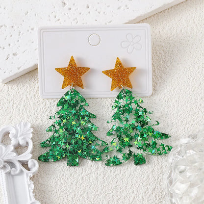 1 Pair IG Style Cartoon Character Santa Claus Water Droplets Acetic Acid Sheets Drop Earrings