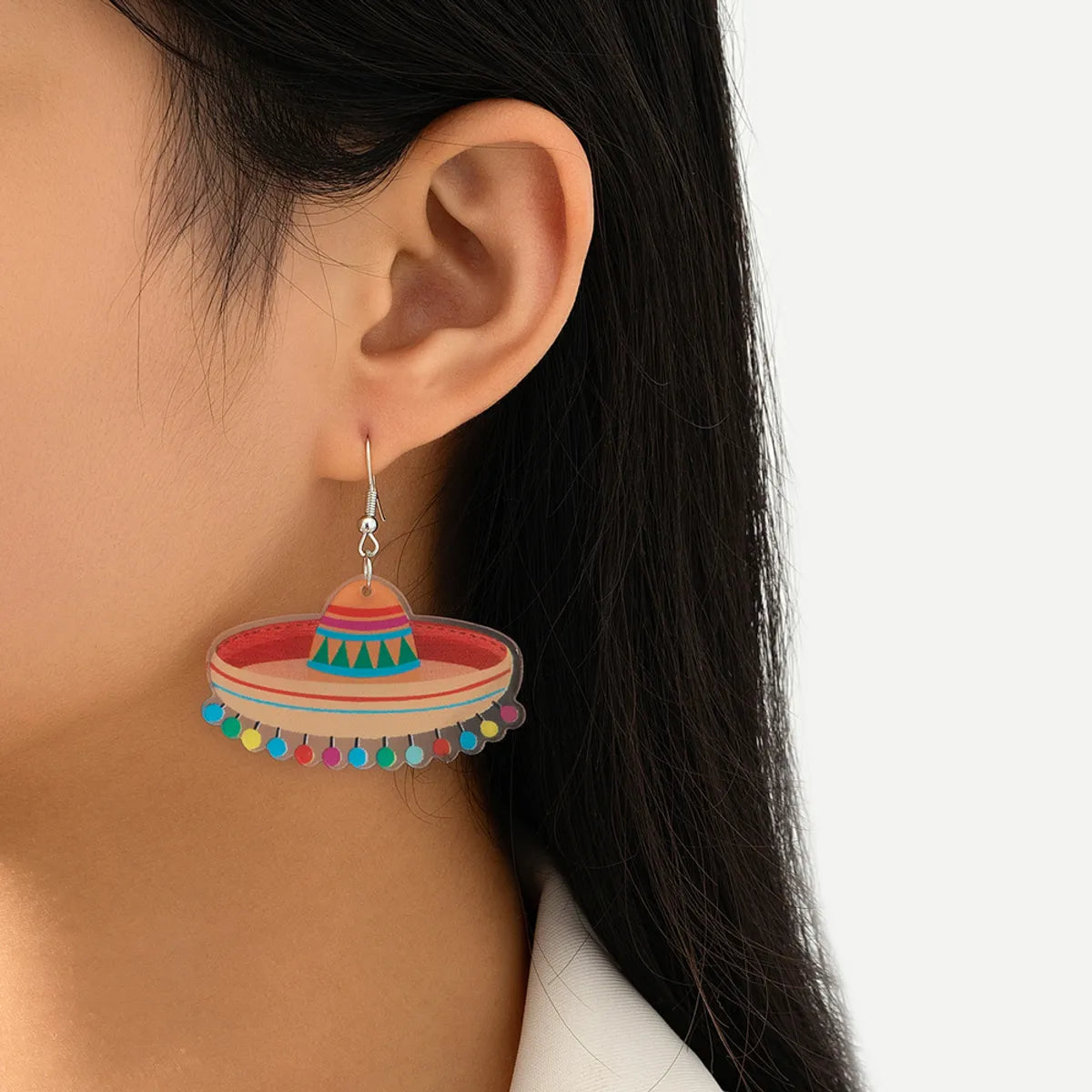 1 Pair IG Style Cartoon Style Spaceship Slice Printing Arylic Drop Earrings