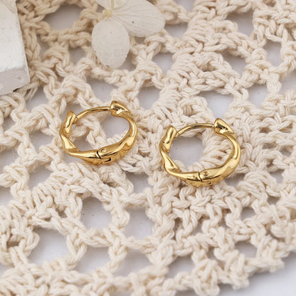 1 Pair IG Style Casual Butterfly 304 Stainless Steel 18K Gold Plated Hoop Earrings Drop Earrings