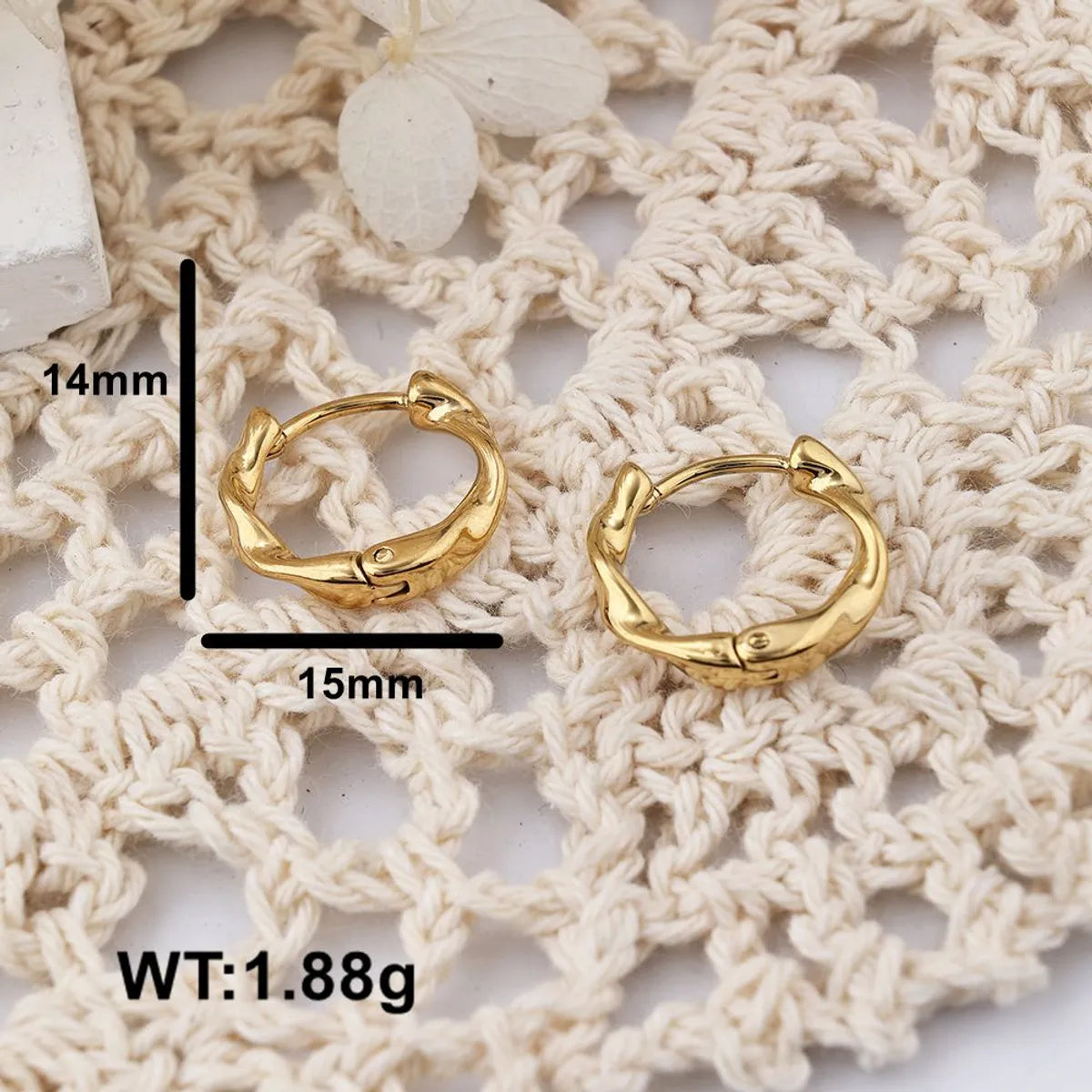 1 Pair IG Style Casual Butterfly 304 Stainless Steel 18K Gold Plated Hoop Earrings Drop Earrings