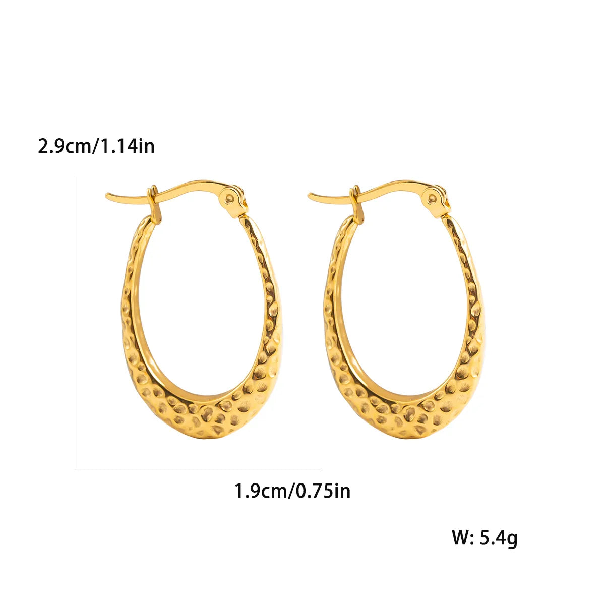 1 Pair Ig Style Casual Elegant Leaf Stamping Plating Three-dimensional Stainless Steel 18k Gold Plated Hoop Earrings