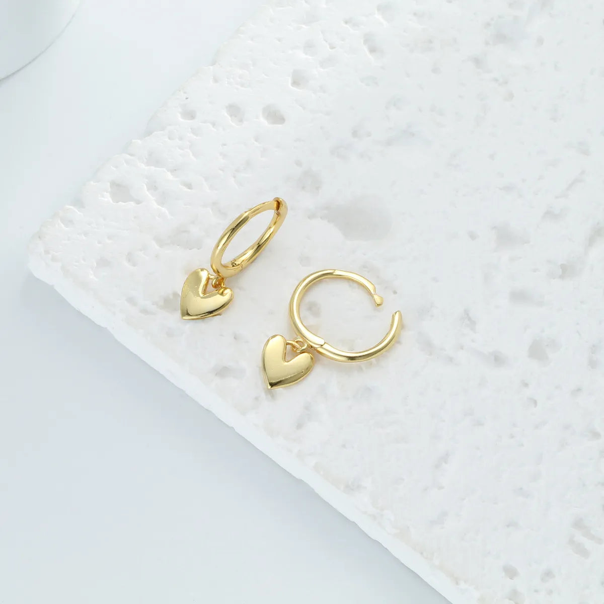 1 Pair Ig Style Casual Heart Shape Plating Sterling Silver White Gold Plated Gold Plated Drop Earrings