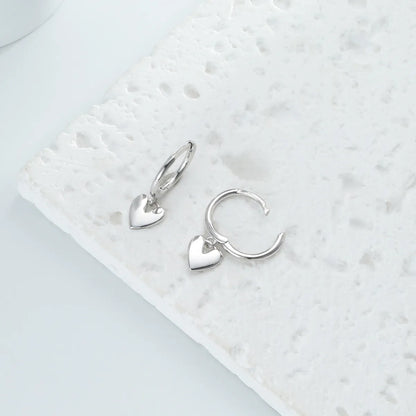 1 Pair Ig Style Casual Heart Shape Plating Sterling Silver White Gold Plated Gold Plated Drop Earrings