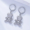 1 Pair Ig Style Casual Korean Style Cross Bear Heart Shape Plating Inlay Copper Zircon Drop Earrings