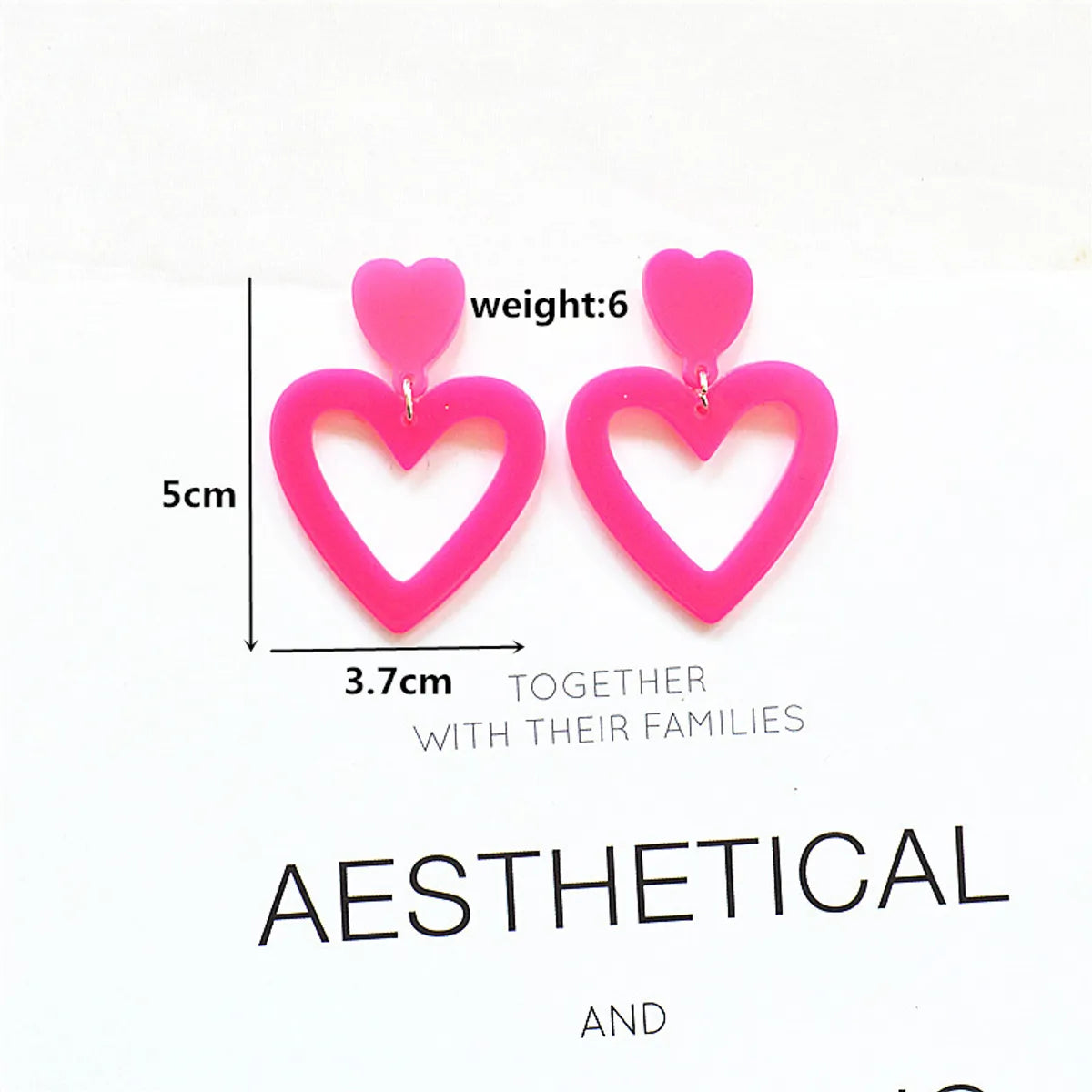 1 Pair Ig Style Casual Letter Heart Shape Butterfly Arylic Metal Drop Earrings