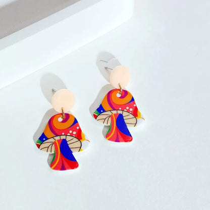 1 Pair IG Style Casual Mushroom Stoving Varnish Arylic Drop Earrings