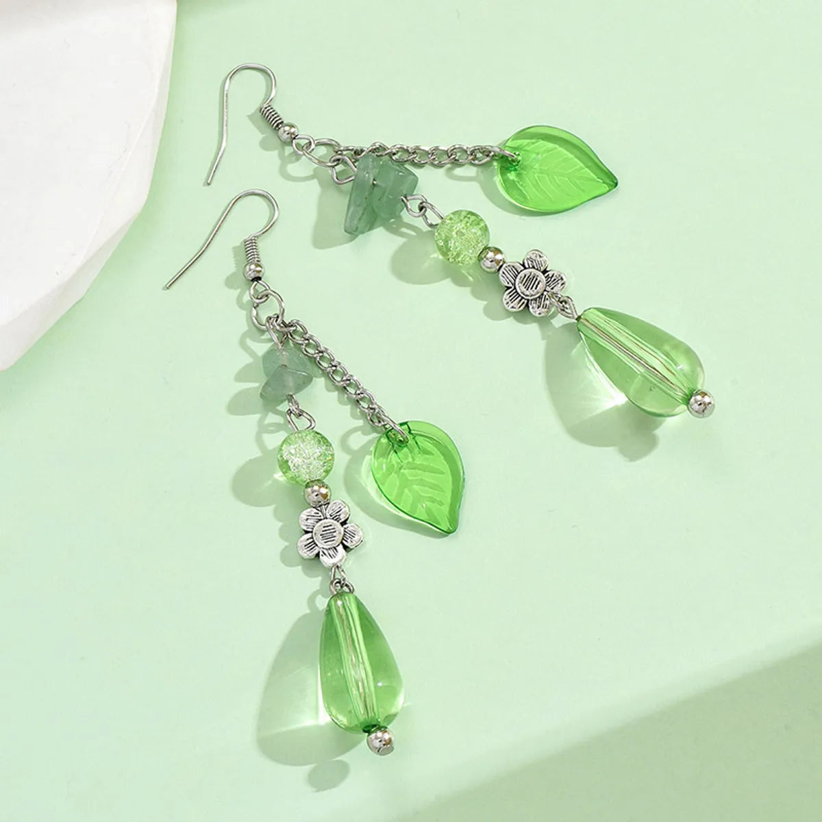 1 Pair IG Style Casual Simple Style Leaves Flower Alloy Drop Earrings