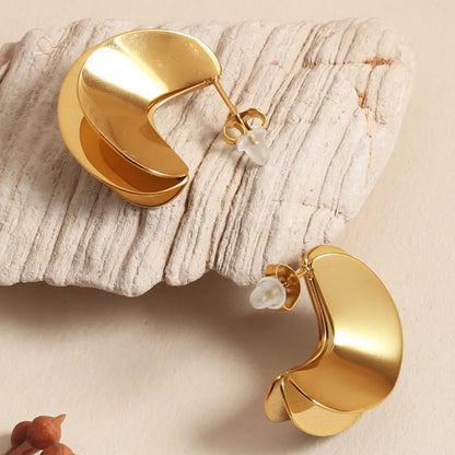 1 Pair IG Style Casual Simple Style Solid Color 304 Stainless Steel 18K Gold Plated Ear Studs