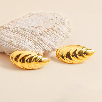 1 Pair IG Style Casual Simple Style Solid Color 304 Stainless Steel 18K Gold Plated Ear Studs