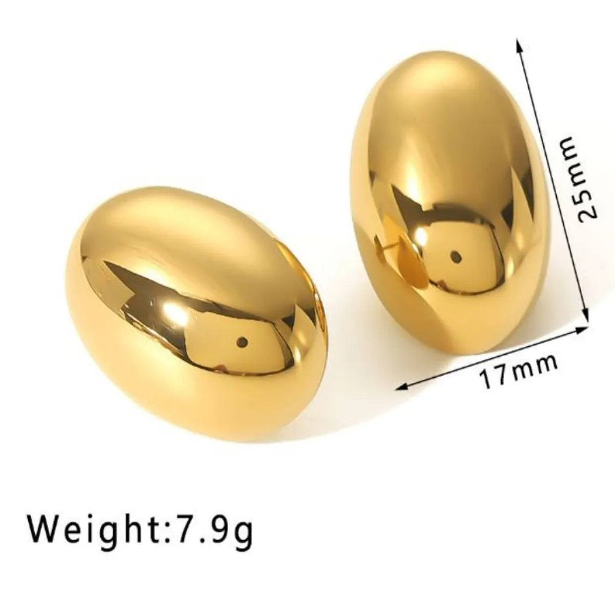 1 Pair IG Style Casual Simple Style Solid Color 304 Stainless Steel 18K Gold Plated Ear Studs