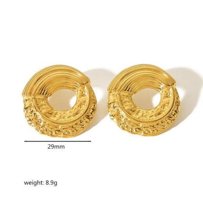 1 Pair IG Style Casual Simple Style Solid Color 304 Stainless Steel 18K Gold Plated Ear Studs