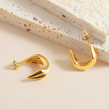 1 Pair IG Style Casual Simple Style Solid Color 304 Stainless Steel 18K Gold Plated Ear Studs