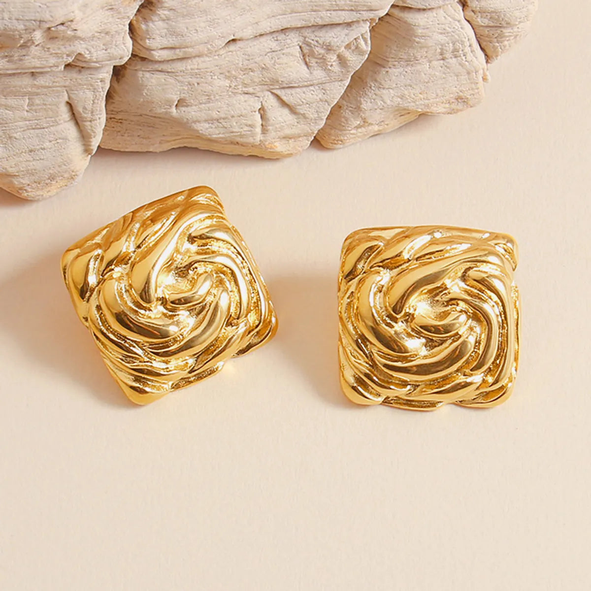 1 Pair IG Style Casual Simple Style Solid Color 304 Stainless Steel 18K Gold Plated Ear Studs