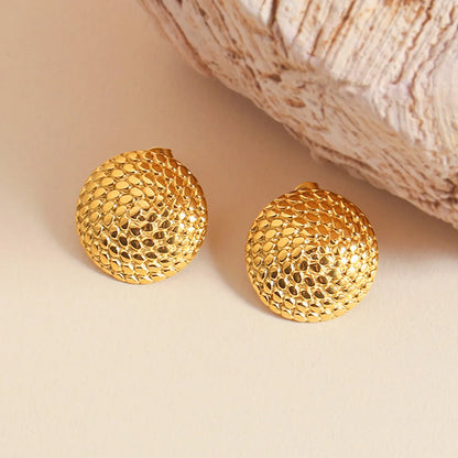 1 Pair IG Style Casual Simple Style Solid Color 304 Stainless Steel 18K Gold Plated Ear Studs