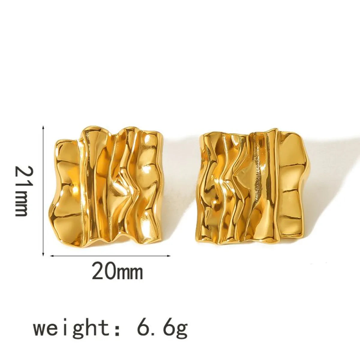 1 Pair IG Style Casual Simple Style Solid Color 304 Stainless Steel 18K Gold Plated Ear Studs