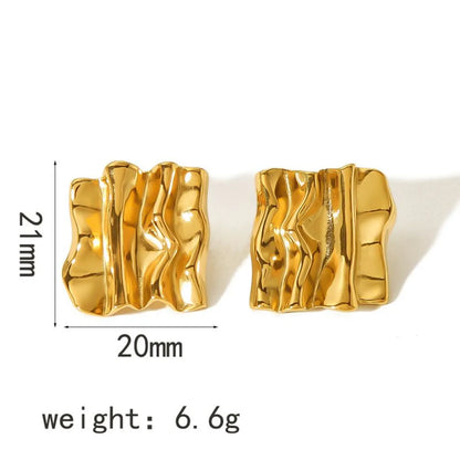 1 Pair IG Style Casual Simple Style Solid Color 304 Stainless Steel 18K Gold Plated Ear Studs