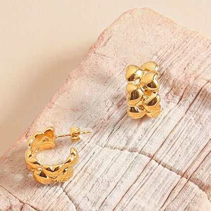 1 Pair IG Style Casual Simple Style Solid Color 304 Stainless Steel 18K Gold Plated Ear Studs