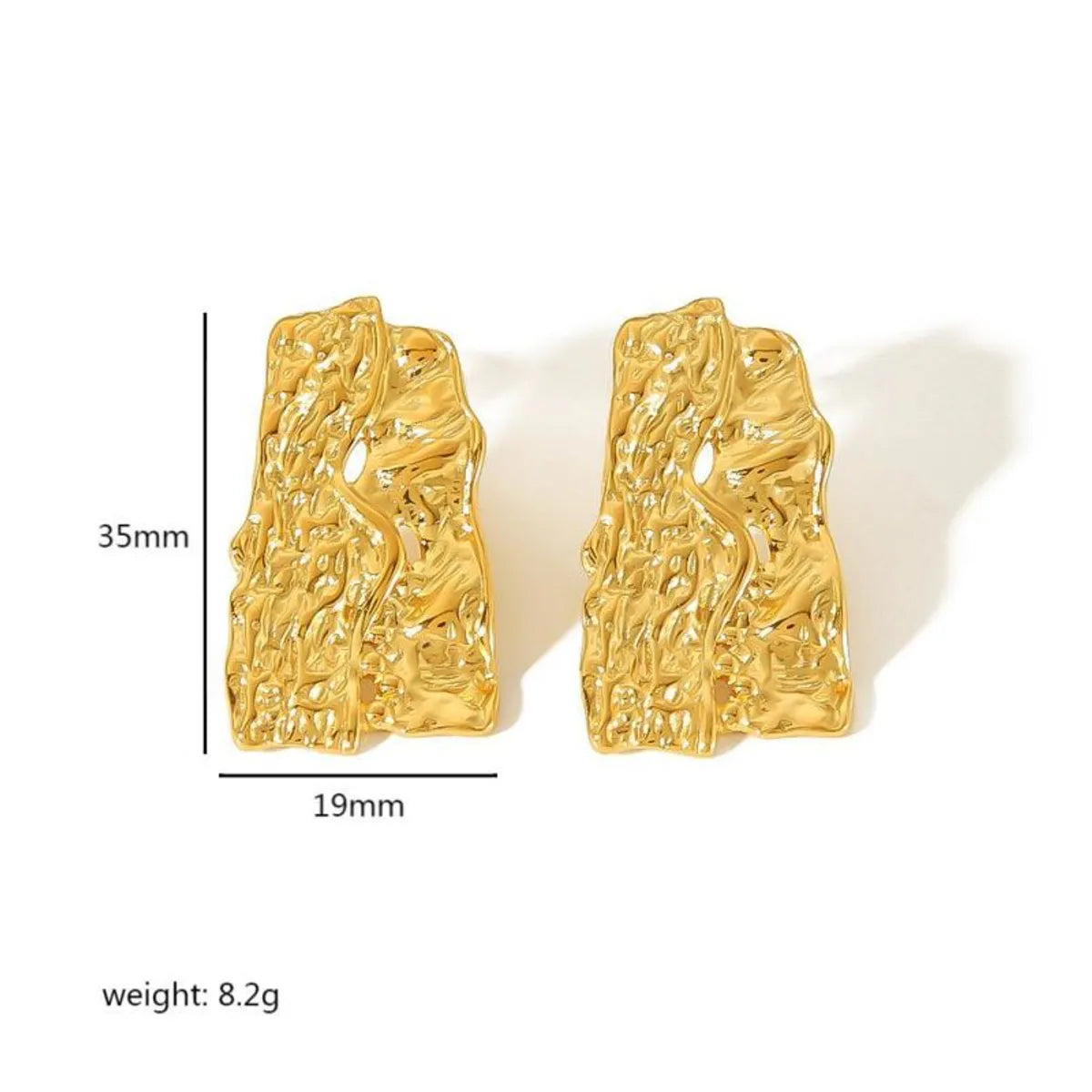 1 Pair IG Style Casual Simple Style Solid Color 304 Stainless Steel 18K Gold Plated Ear Studs