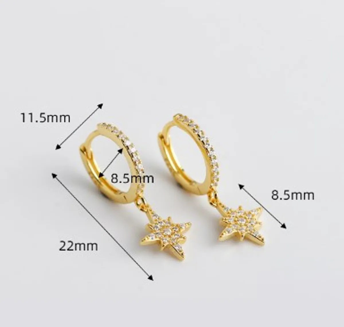 1 Pair Ig Style Casual Star Plating Inlay Sterling Silver Zircon Drop Earrings