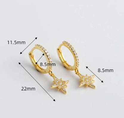 1 Pair Ig Style Casual Star Plating Inlay Sterling Silver Zircon Drop Earrings