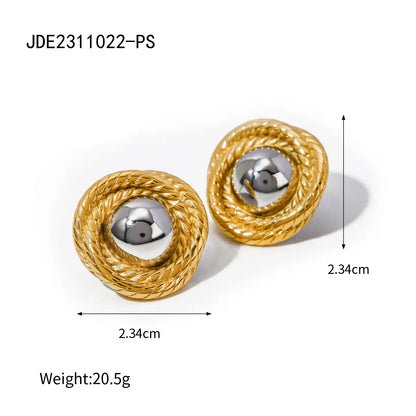 1 Pair IG Style Casual Sweet Square Flower 304 Stainless Steel 18K Gold Plated Ear Studs