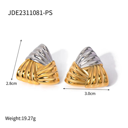 1 Pair IG Style Casual Sweet Square Flower 304 Stainless Steel 18K Gold Plated Ear Studs