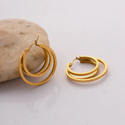 1 Pair Ig Style Circle Plating Stainless Steel 18k Gold Plated Earrings