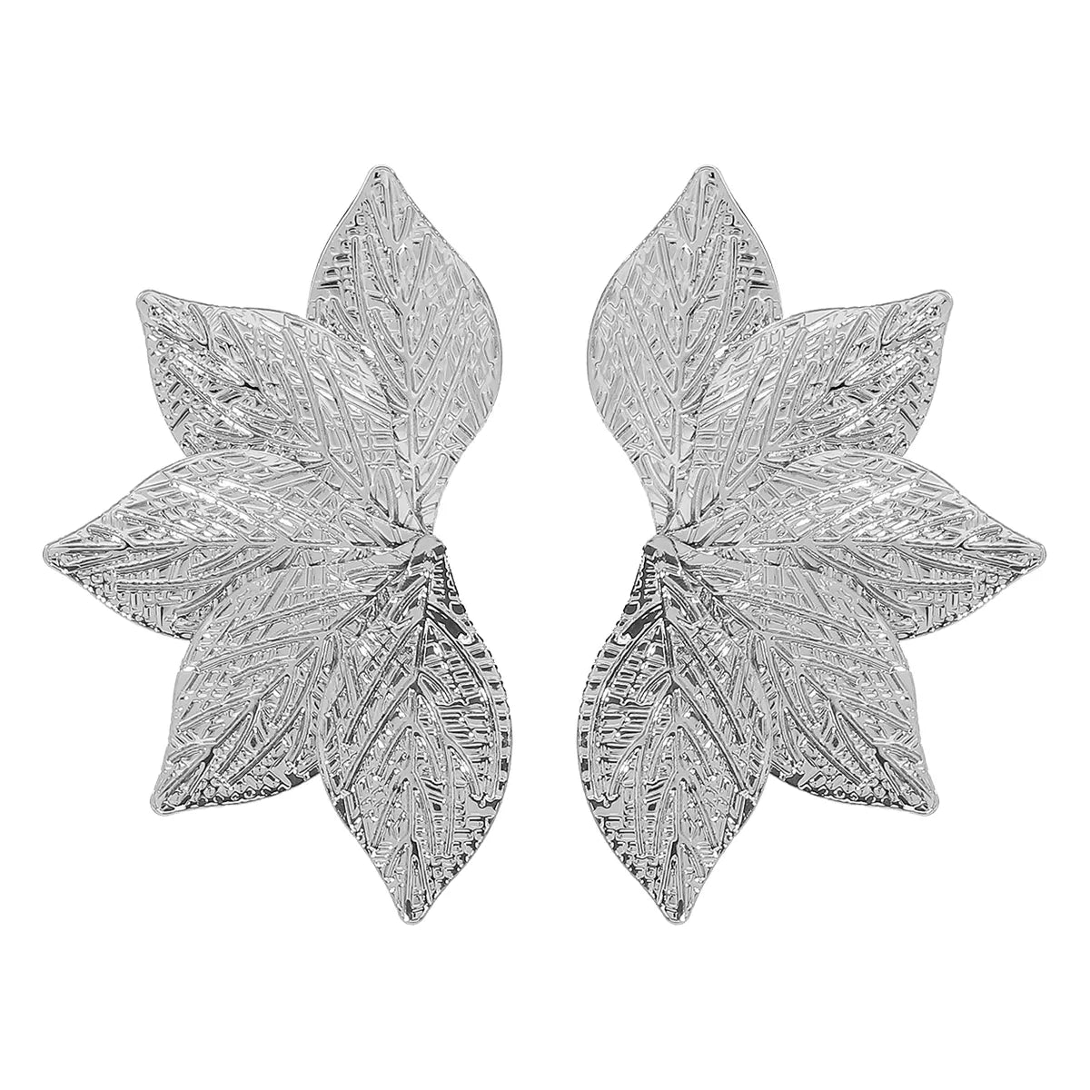 1 Pair IG Style Classic Style Leaves Iron Ear Studs