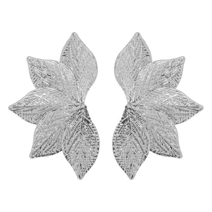 1 Pair IG Style Classic Style Leaves Iron Ear Studs