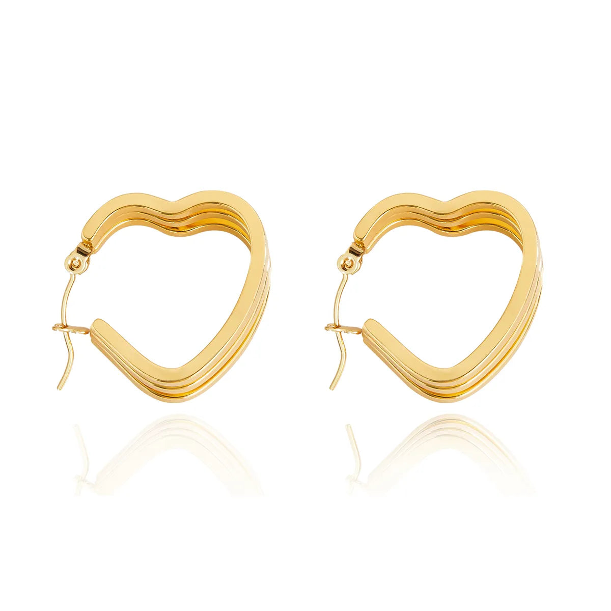 1 Pair IG Style Classic Style U Shape Irregular Heart Shape Irregular 201 Stainless Steel Earrings