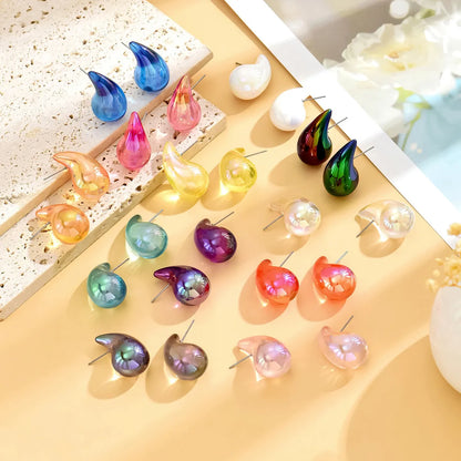 1 Pair Ig Style Classic Style Water Droplets Stoving Varnish Arylic Ear Studs