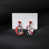 1 Pair IG Style Cool Style Cartoon Character Heart Shape Bow Knot Asymmetrical Enamel Alloy Drop Earrings