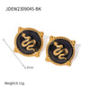 1 Pair IG Style Cool Style Snake Enamel 304 Stainless Steel 18K Gold Plated Ear Studs