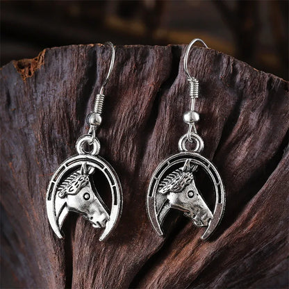 1 Pair IG Style Cowboy Style Simple Style Cactus Boots Horseshoe Plating Zinc Alloy Drop Earrings