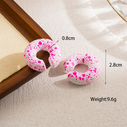 Wholesale Jewelry Ig Style Cute Basic C Shape Spot Arylic Spray Paint Ear Cuffs