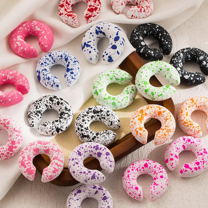 Wholesale Jewelry Ig Style Cute Basic C Shape Spot Arylic Spray Paint Ear Cuffs