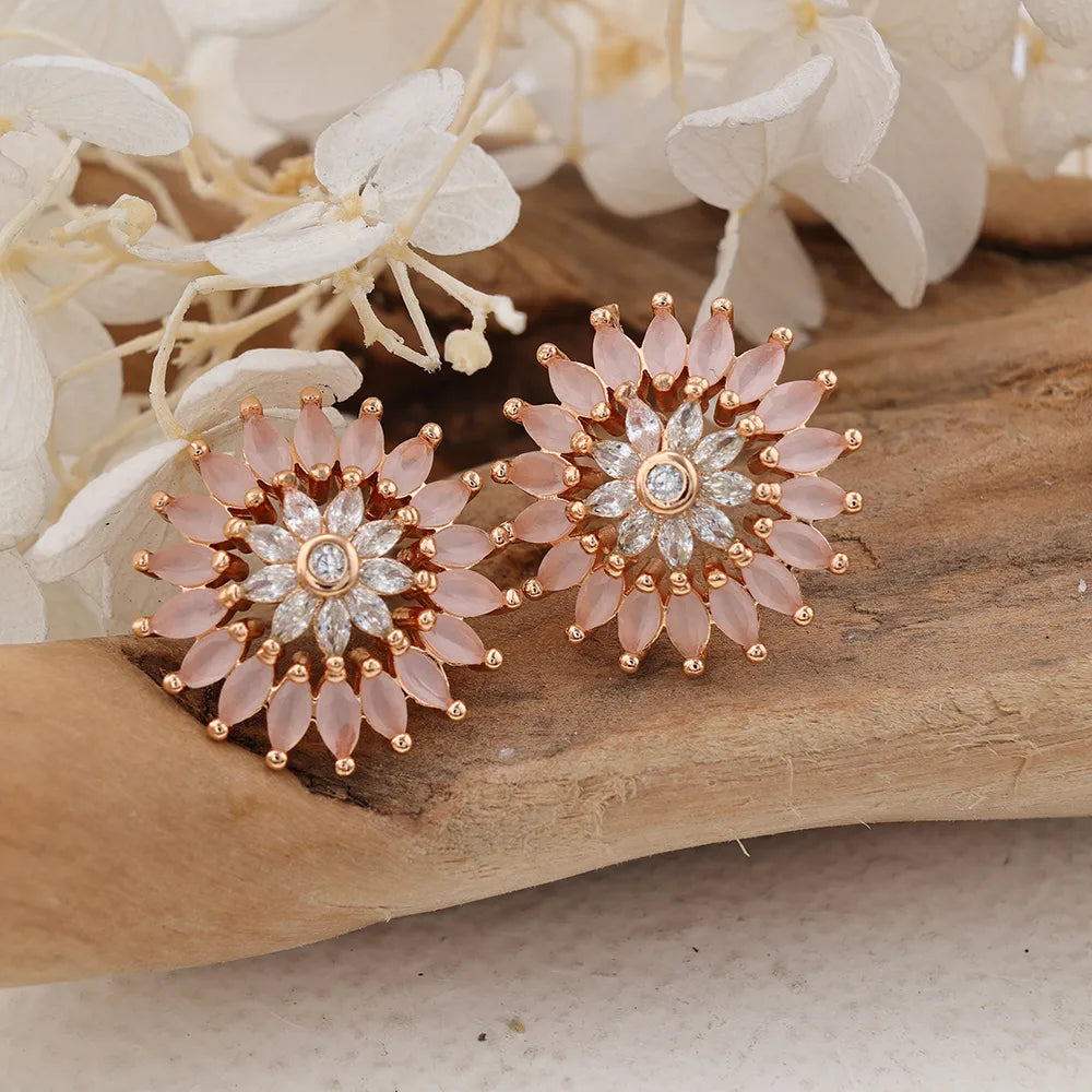 1 Pair IG Style Cute Classic Style Sun Inlay Brass Zircon Ear Studs