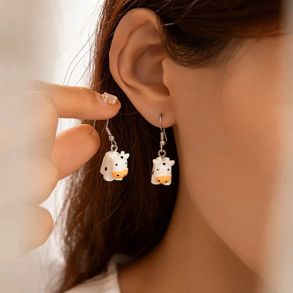 1 Pair Ig Style Cute Funny Animal Sheep Alloy Resin Drop Earrings