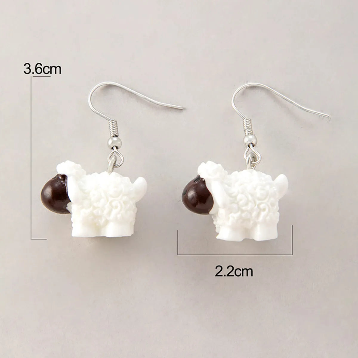 1 Pair Ig Style Cute Funny Animal Sheep Alloy Resin Drop Earrings